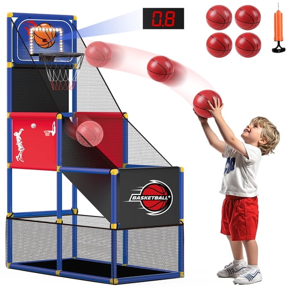 Double Basketball Hoop Arcade Game Set Latest toys in 2026, Indoor & Outdoor Play, Birthday for 3-8 Year Old Boy and Girl