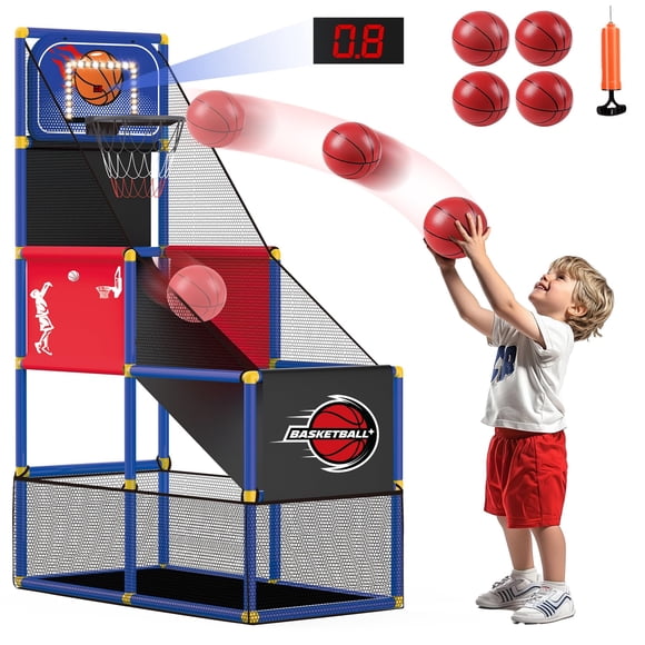 Aro de baloncesto infantil M SANMERSEN con marcador LED de 141 cm