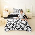 thumbnail image 4 of Manfei Lovely Sparkle Stars Print Twin Comforter Sets,Kawaii Cartoon Theme Bedding Set,White Black,Black Reversible,2 Pieces,1 Comforter and 1 Pillowcase, 4 of 7