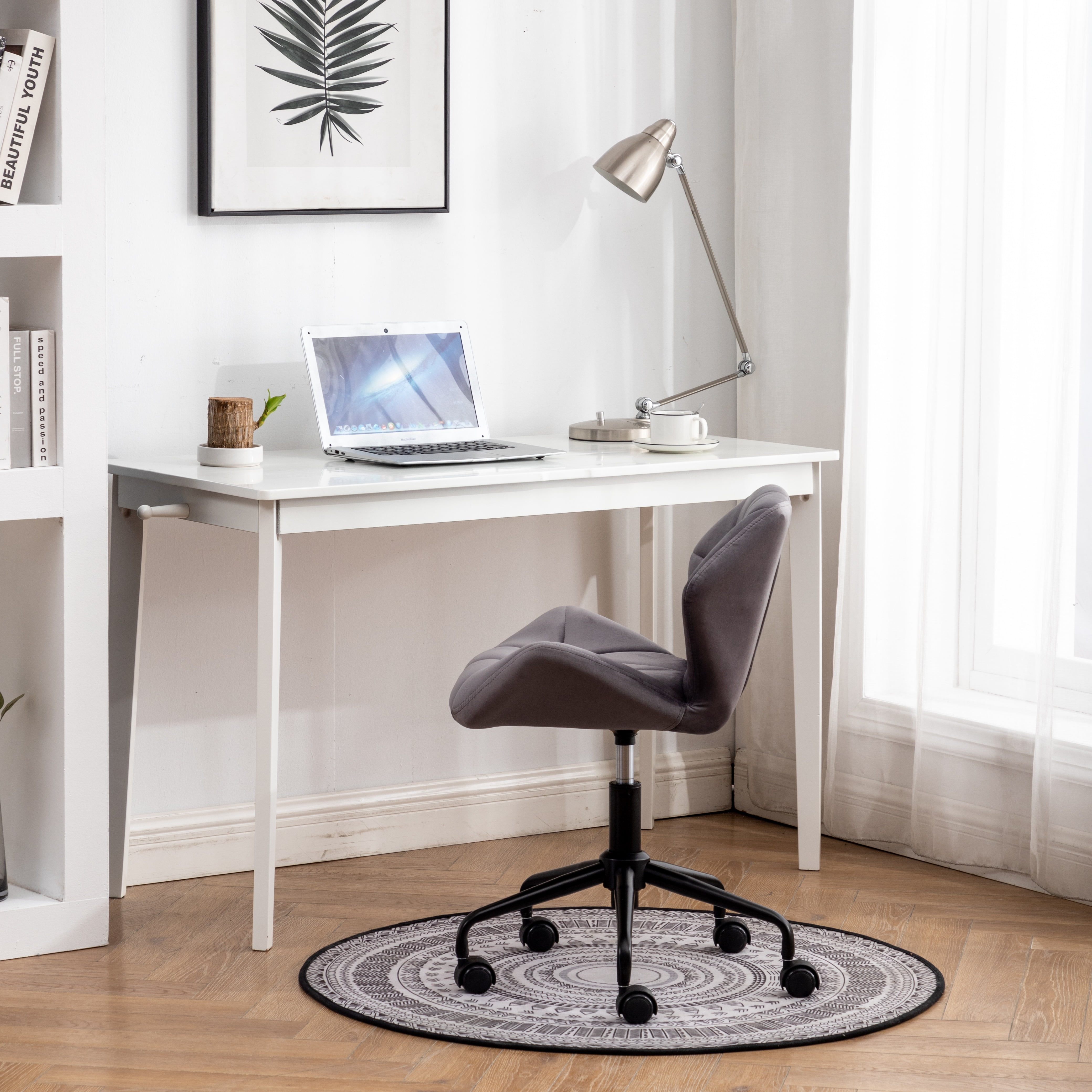Eldon Diamond Tufted Adjustable Swivel Office Chair in Gray