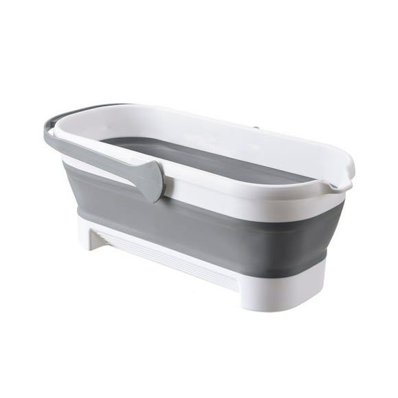 Injueey Cubo de fregona portátil con lavabo plegable multifuncional de gran capacidad que ahorra espacio para fregona Suministros de limpieza para el hogar Grande+Gris