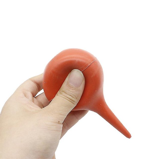 Jeringa de succión de goma para oídos, lavado de oídos, forma de bulbo exprimidor para limpieza de oídos, polvo (2 uds, rojo)