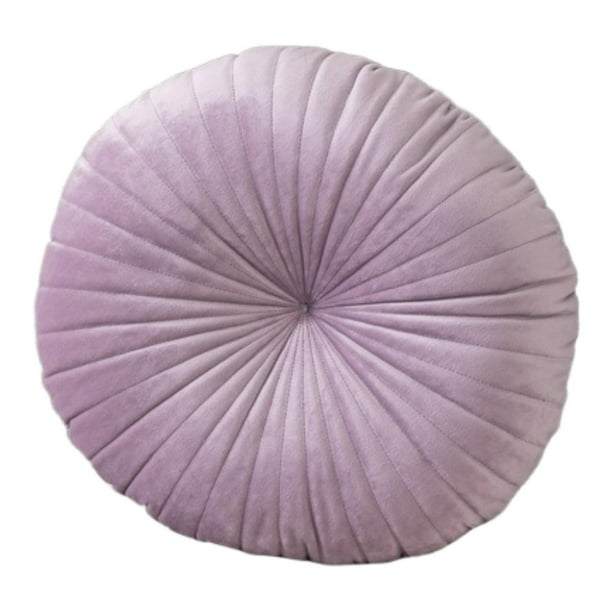 Cojín redondo, cojín de suelo, elegante y multifuncional, para cama, silla, sofá, Violeta claro