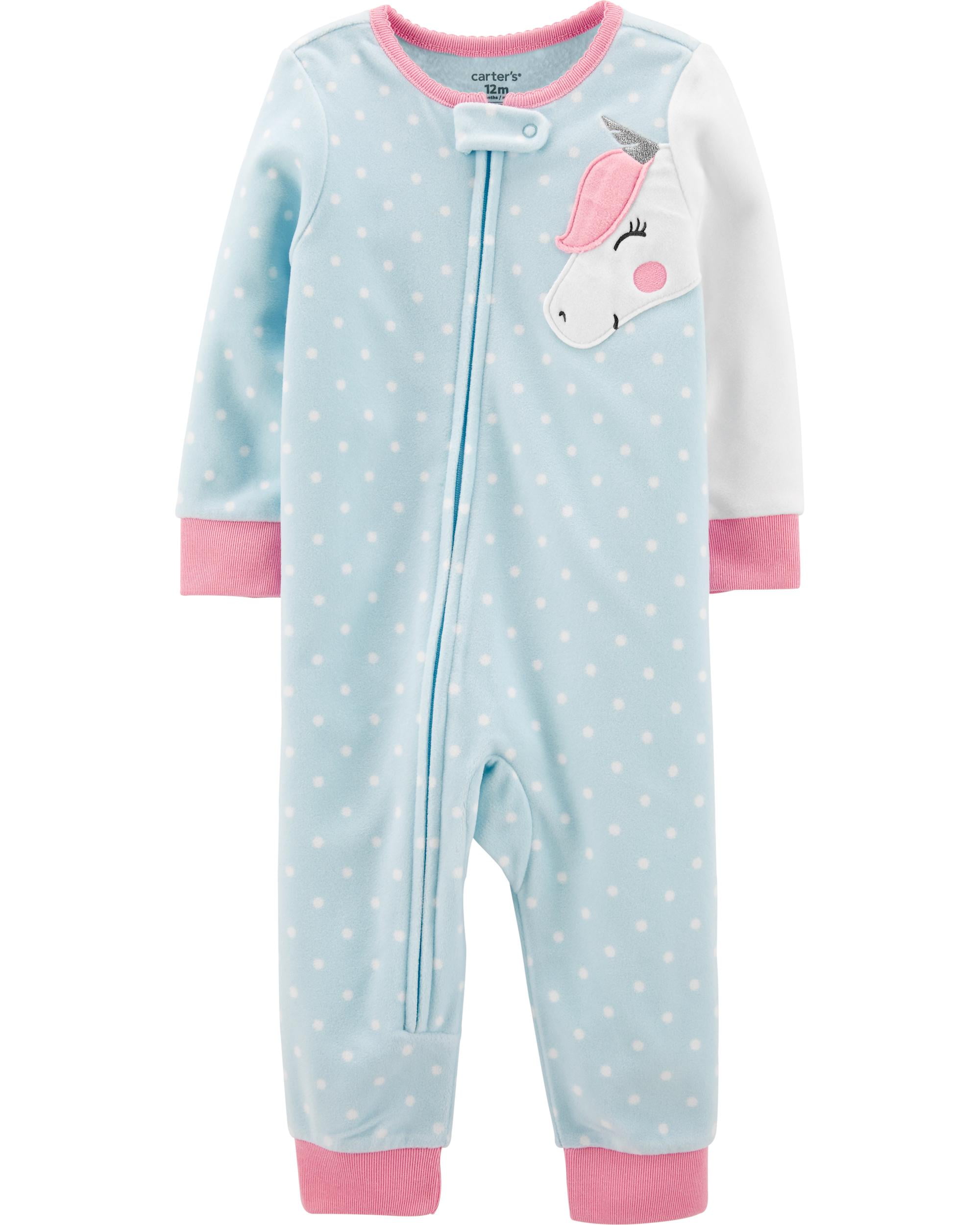 Carter's - Unicorn Fleece Footless Pajamas One peice PJs Size 12 months ...