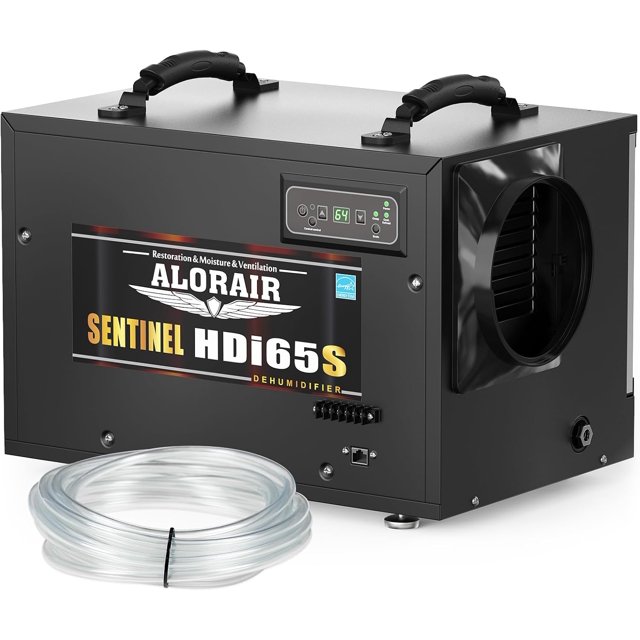 ALORAIR Crawl Space Dehumidifier with Pump and Hose, 120 PPD Commercial Dehumidifiers for Garage, Basement, Whole House, Industry Water Damage Unit, Compact
