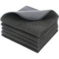 thumbnail image 1 of GFDYREE Microfiber Dish Cloth Kitchen Cloths Cleaning Cloths with Poly Scour Side 12Inch x 12Inch Darkgrey 5Pack, 1 of 7