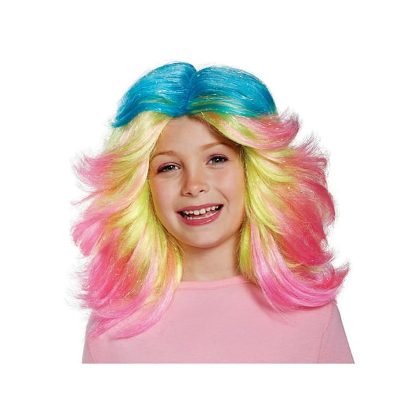 Trolls Lady Glitter Sparkles Rainbow Wig - Walmart.com - Walmart.com