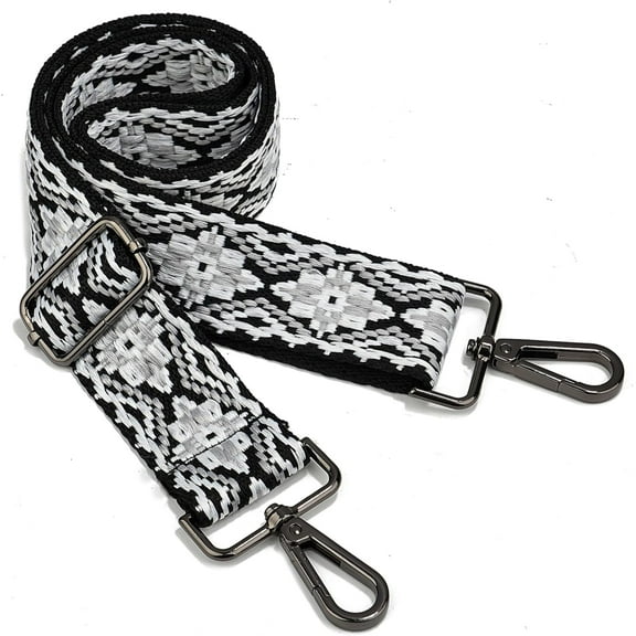 YooGuoGuo Purse Strap Replacement Crossbodyp Black Hardware Wide Shoulder Strap Adjustable Canvas Straps Guitar Style Straps