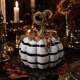 thumbnail image 5 of OCLUN Mini Pumpkin, Resin Halloween Home Decor, Black-and-White Courtly Stripe,A, 5 of 6