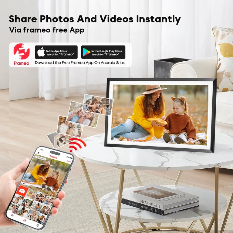デジタルフォトフレーム　FRAME WiFi PHOTO FRAME Frameo WiFi Digital Picture Frame with LED Light, 15.6