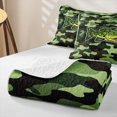 thumbnail image 4 of Feelyou Cartoon Spotted Bass Fish Twin Quilt Set for Men, Green Farmhouse Camouflage Twin Coverlet Set, 2-Piece, 4 of 7