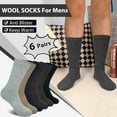 thumbnail image 5 of KOITHOT 6 Pairs Wool Socks for Men, Thick Soft Knit Vintage Boot Crew Socks, 5 of 6