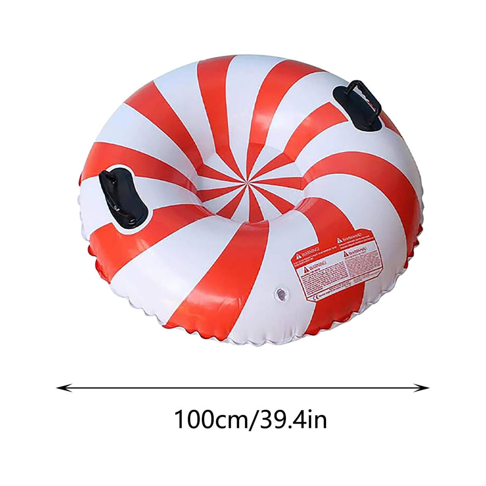 Kyusrd Snow Tube For Winter Happy Inflatable 35 Inch Heavy Duty Snow Sleds For Kids And Adults