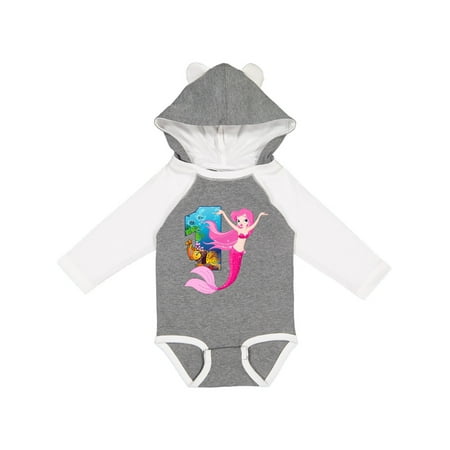 

Inktastic Pink Mermaid 1st Birthday Gift Baby Girl Long Sleeve Bodysuit