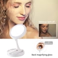 thumbnail image 3 of Hyasfey Lighted Makeup Mirror 360-degree Rotatable Foldable Vanity Mirror Battery/USB Powered Mirror with Storage Slots for Women, 3 of 8