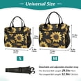 thumbnail image 4 of FORMRS Insulated Lunch Bag Unisex Large Capacity with Shoulder Strap, Black Sunflower Pattern, 4 of 6