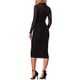thumbnail image 3 of Vestido de malla INSPIRE CHIC para mujer, con cuello alto, manga larga, vestido de cóctel ajustado, talla XL, negro, 3 of 5