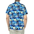thumbnail image 2 of HAPPY BAY Men's Holiday Tropical Party Aloha Shirts Short Sleeve Button Down Beach Hawaiian Shirt for Men 4XL Leaves, Blue, 2 of 4