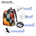 thumbnail image 4 of Rateoe Geometric Cube Pattern Art Pattern Canvas College Laptop Backpack,Travel Daypack,Durable Rucksack Travel Notebook Bag School Backpack Book Bag for Men Women-Small, 4 of 7