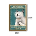thumbnail image 2 of Plato de Metal Wdftyju Vintage Gato 20 x 30 cm Café con Leche, 2 of 9