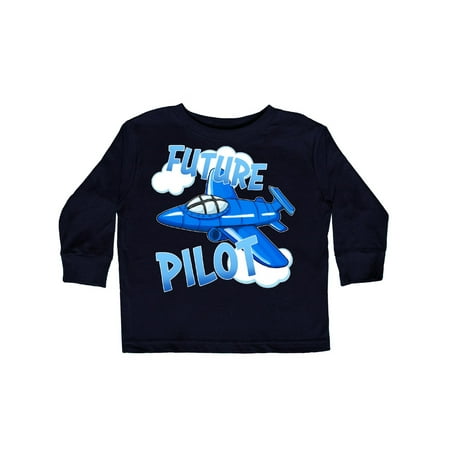 

Inktastic Future Pilot blue plane Gift Toddler Boy or Toddler Girl Long Sleeve T-Shirt