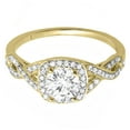thumbnail image 3 of Dazzlingrock Collection 1.00 Carat (ctw) 14K Round White Diamond Swirl Split Shank Halo Engagement Ring, Yellow Gold, Size 8.5, 3 of 4