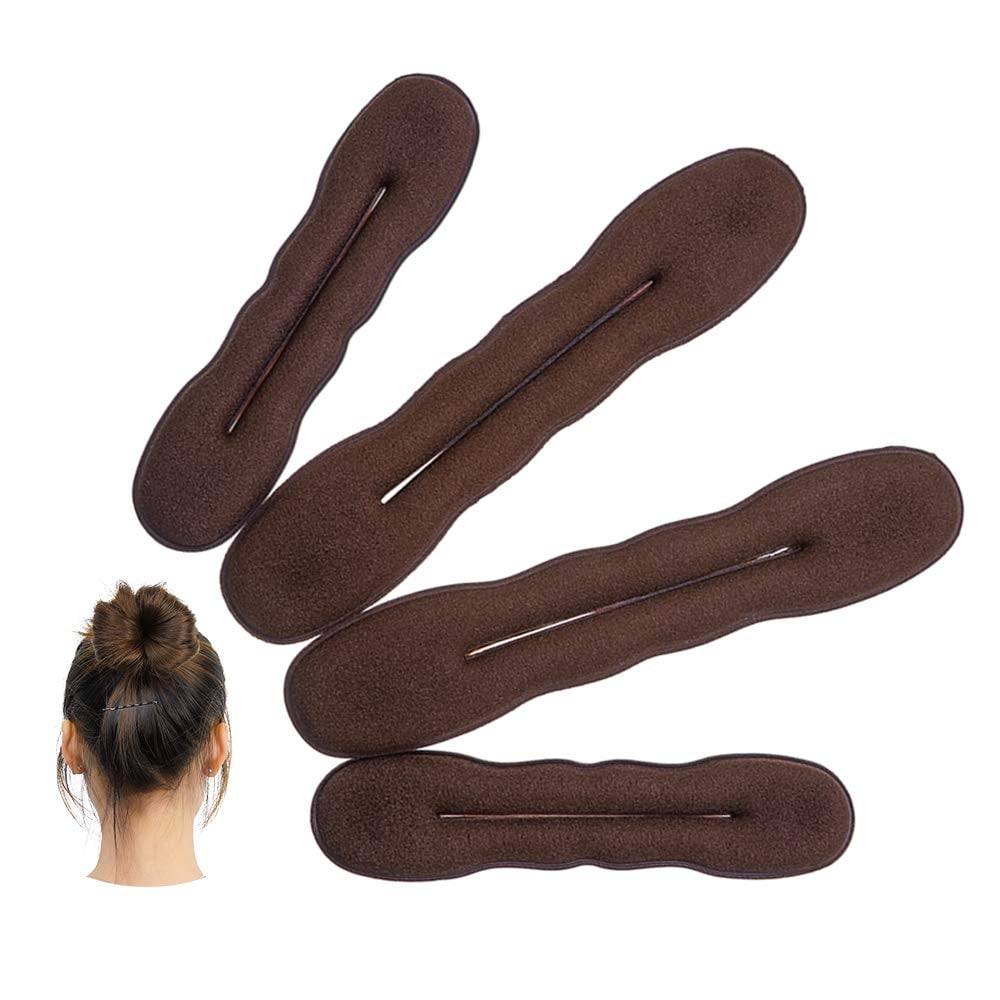 Andlane Hair Bun Maker Foam Sponge Bun Shaper (2 Small 2 Large Brown