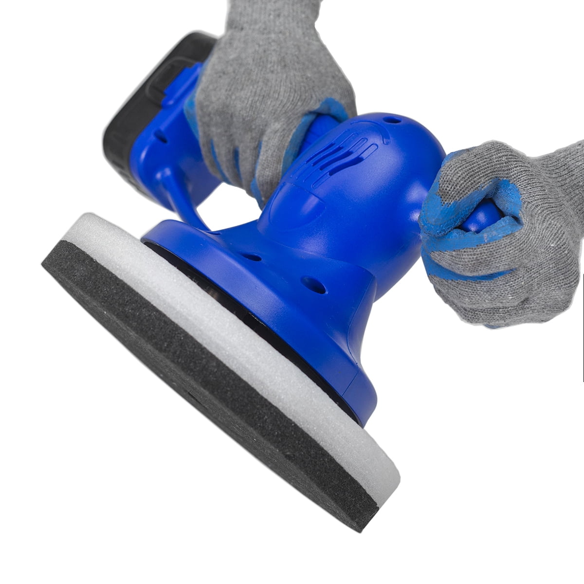 XtremepowerUS 18v Cordless Orbital Buffer / Polisher 10" Pad Car Buffer Polisher Waxer Polisher Pad Bonnets, Blue