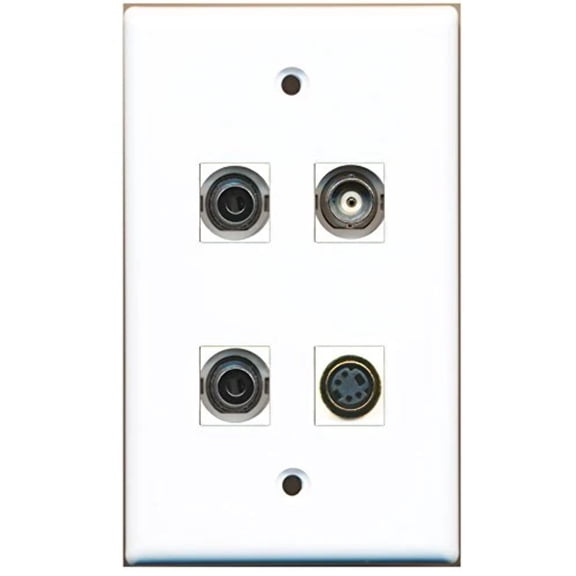 RiteAV - 1 Port S-Video 2 Port 3.5mm 1 Port BNC Wall Plate