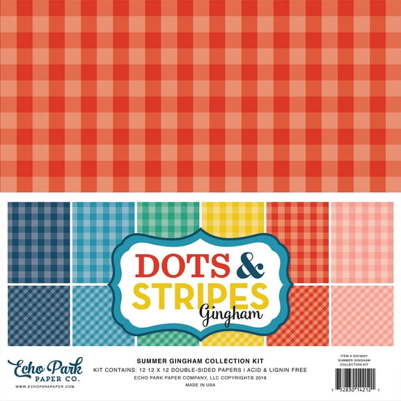 Echo Park Double-Sided Collection Pack 12"X12" 12/Pkg-Summer Gingham