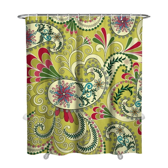 72" x 84" Aesthetic Paisley Shower Curtain Elegant Classic Chic Bohemian Vintage Floral Bathroom Drape