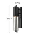 thumbnail image 3 of Hinkley Lighting 1326 1-Light 15-1/2" Tall Dark Sky Outdoor Wall Sconce from the Shelter Collection, 3 of 7
