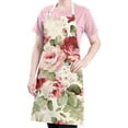 thumbnail image 5 of Pioneer Flower Floral Print Pattern Apron-Garden Aprons for Women with Pockets-Cotton Linen Waterproof Kitchen Cooking Gardening Aprons Adjustable for Kitchen,Cooking,BBQ and Salon 33x27 Inch, 5 of 7