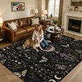 thumbnail image 2 of Area Rugs 5'x7', Farmhouse Flowers Leaves Carpet Runner Indoor Outdoor Rugs Home Decor Aesthetic, Retro Botanical Moon Butterfly Non Slip Mats Washable Accent Rug for Living Room Bedroom, 2 of 8