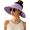1pack-purle, variant on Women's Sun Visor Hats Wide Brim Straw Beach Hat Ponytail Hats for Women Foldable Floppy