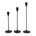 thumbnail image 1 of Candelero Mate Romántico Decorativo Metal Cónico Candelabro para Boda Fiesta Cena Negro 3 Piezas, 1 of 12