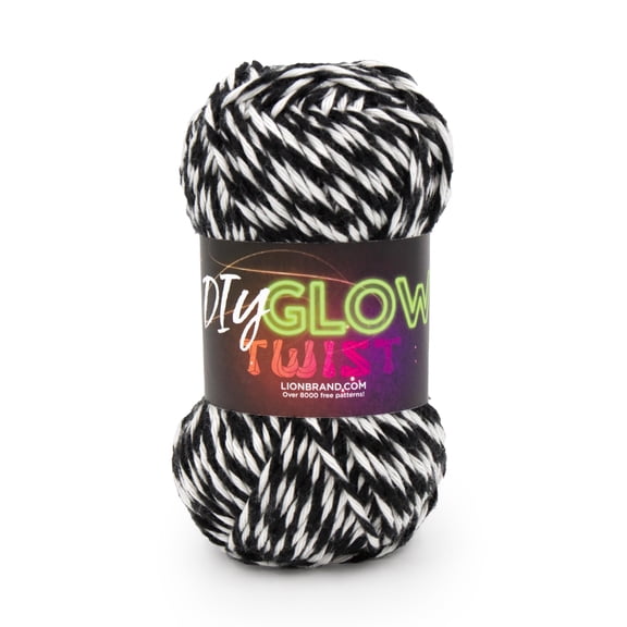 Lion Brand Yarn DIY Glow Twist Black 196-209BH Glow In The Dark Yarn