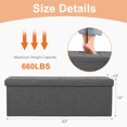 thumbnail image 2 of EDX 43" Storage Ottoman, Foldable Multi-Functional Footrest, Linen Fabric, 660lbs Load Capacity for Bedroom, Grey, 2 of 10