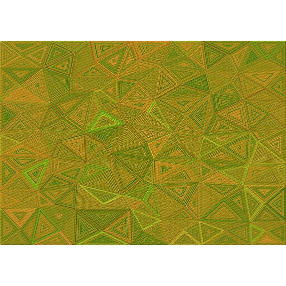 Ahgly Company Indoor Rectangle Patterned Pistachio Green Area Rugs, 2' x 4'
