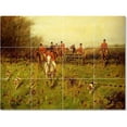 thumbnail image 1 of Ceramic Tile Mural-George Wright Horse Tile Mural Commercial Construction Design Idea 17" w x 12.75" h using (12) 4.25 x 4.25 ceramic tiles, 1 of 3
