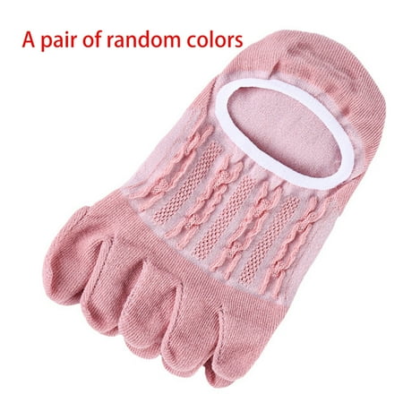 

✪ Women Summer Low Cut Five Fingers Toe Boat Socks Jacquard Mesh Invisible Hosiery