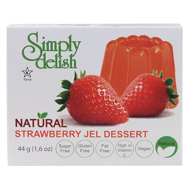 Simply Delish Natural Jel Dessert, Sugar Free & Strawberry, 1.6 Oz