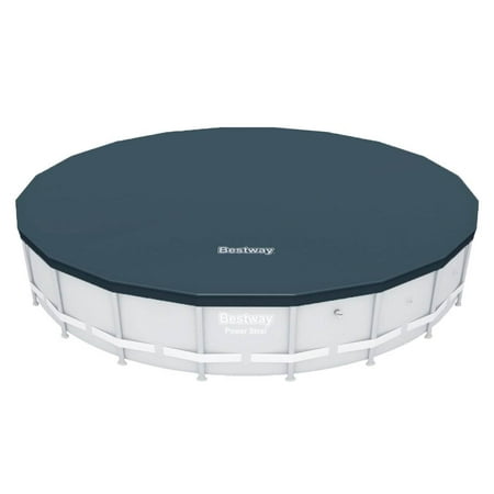 Bestway 58356E Round PVC 20 Foot Pool Cover for Above Ground Pro Frame (Best Way To Cut Pvc)