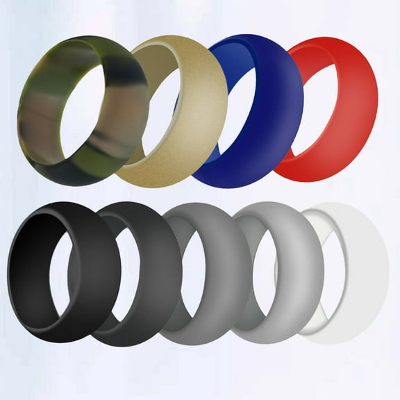 Homoyoyo Silicone Wedding Bands in Assorted Colors, Comfortable and for Sports, Exercise, and Daily Wear