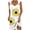 White, variant on Sleeveless V-Neck Fitted Sundress - Summer Dresses for Women 2025 Casual Midi Dress with Sunflower Motifs & Side Slit White L
