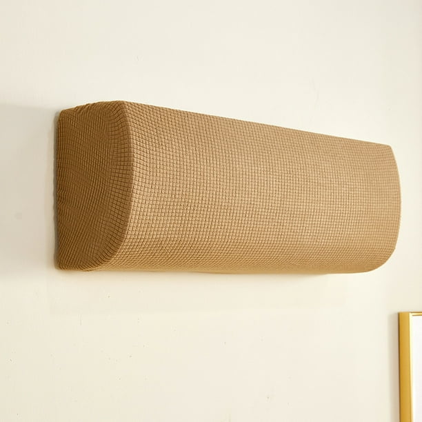 Nvzi 1 pieza cubierta antipolvo para campana de aire acondicionado montada en la pared cubierta antipolvo universal elástica de color sólido simple para aire acondicionado 90-110 cm (marrón claro)
