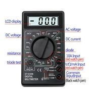 DT 830B LCD Voltmeter Ammeter Ohm Digital Multimeter Leads Electric Battery S4G6