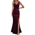 thumbnail image 1 of ORUYROP Robe Longue de Soirée Formelle pour Femmes Robe de Soirée Invité de Mariage Demoiselle d'Honneur Sans Manches Col en V Fendue Robes de Cocktail, 1 of 4