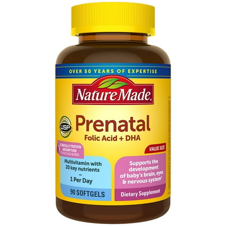Nature Made Prenatal Folic Acid   DHA, 90 Softgels