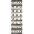 thumbnail image 2 of SAFAVIEH Micro-Loop Briony Diamond Striped Wool Runner Rug, Ivory/Charcoal, 2'3" x 7', 2 of 6